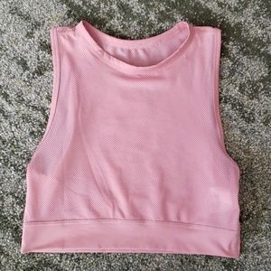 Nike Pink Crop Mesh Workout Top